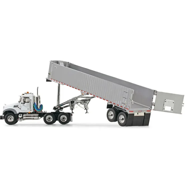 Manufacturer_First Gear, Inc. Dump Trucks<1/50 Mack Granite MP Day Cab, White with Chrome East Genesis End Dump Trailer by First Gear
