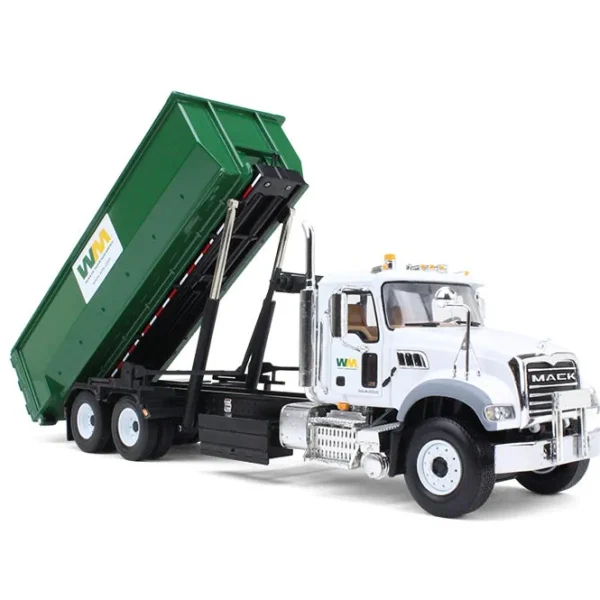 Manufacturer_First Gear, Inc. Dump Trucks<1/34 Mack Granite Waste Management Truck with Green Roll off Container