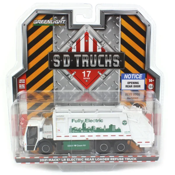 Manufacturer_Greenlight Collectibles Tow & Straight Trucks<1/64 2021 Mack LR Electric Rear Loader Refuse Truck, DSNY, SD Trucks Series 17