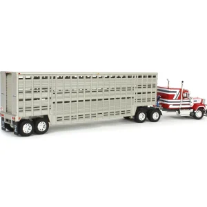 Manufacturer_DCP by First Gear Agricultural Trucks<1/64 Mack Super-Liner with 45ft Wilson Vintage Livestock Trailer, DCP by First Gear