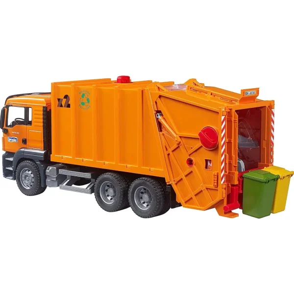 Manufacturer_Bruder Toys Tow & Straight Trucks<1/16 MAN TGS Orange Garbage Truck by Bruder