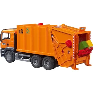 Manufacturer_Bruder Toys Tow & Straight Trucks<1/16 MAN TGS Orange Garbage Truck by Bruder