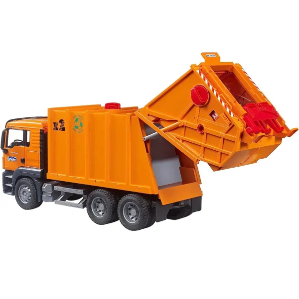 Manufacturer_Bruder Toys Tow & Straight Trucks<1/16 MAN TGS Orange Garbage Truck by Bruder