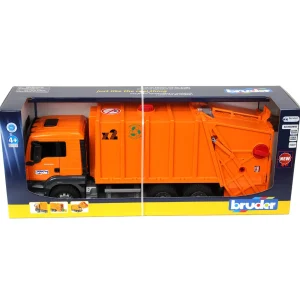 Manufacturer_Bruder Toys Tow & Straight Trucks<1/16 MAN TGS Orange Garbage Truck by Bruder