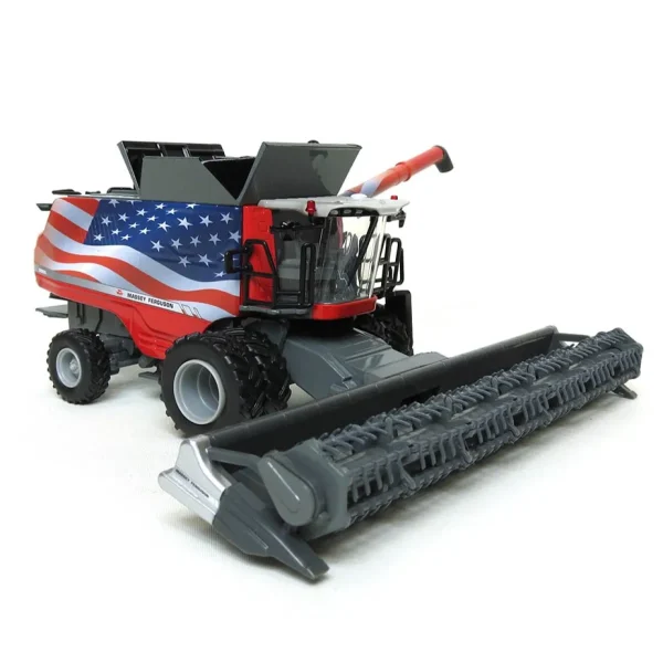 Manufacturer_SpecCast Combines & Harvesters<1/64 Massey Ferguson 9565 Combine with American Flag Wrap and Draper Head