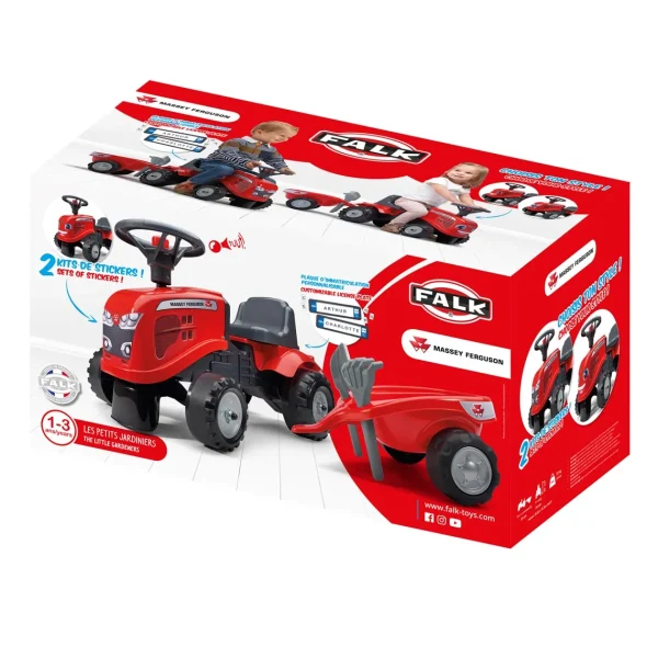 Manufacturer_Falk Agco, Massey & More<Massey Ferguson Push Along with Trailer with 2 Sets of Decals