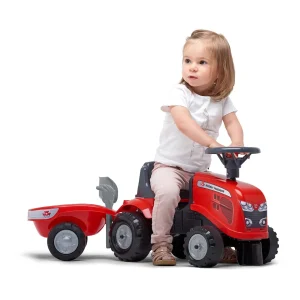 Manufacturer_Falk Agco, Massey & More<Massey Ferguson Push Along with Trailer with 2 Sets of Decals
