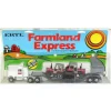 Manufacturer_ERTL Lowboys & Flatbeds<1/64 Massey Ferguson Semi w/ Trailer & 2 Massey Ferguson 699 Cabs, ERTL Farmland Express