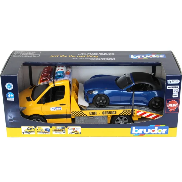 Manufacturer_Bruder Toys Tow & Straight Trucks<1/16 Mercedes-Benz Sprinter Autotransporter with Roadster by Bruder