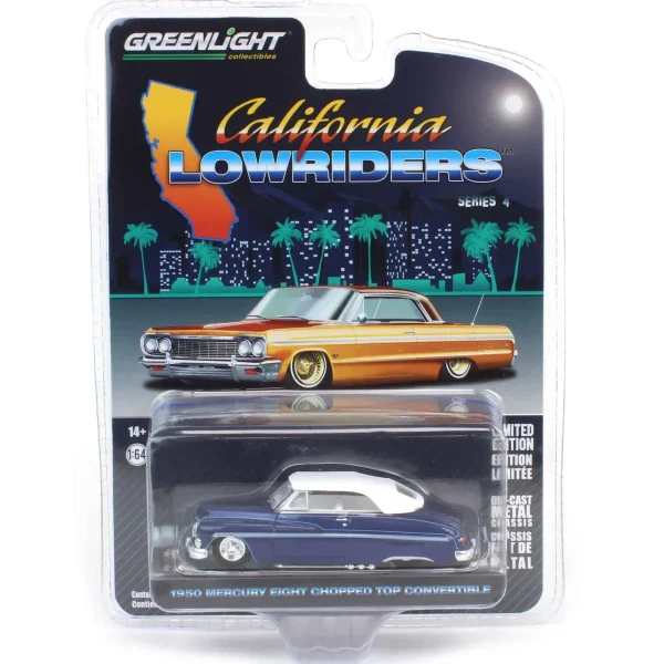 Manufacturer_Greenlight Collectibles Cars & Suvs<1/64 1950 Mercury Eight Chopped Top Convertible with Pinstripes, California Lowriders Series 4