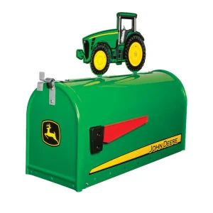 Outback Toys Farm Art & DéCor | Outdoor<Metal Rural Style John Deere Mailbox with John Deere 8000 Tractor Topper