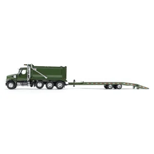 Manufacturer_DCP by First Gear Dump Trucks | Lowboys & Flatbeds<1/64 Metallic Green Western Star 49X with Ox Bodies Dump & Beaver Tail Trailer, DCP by First Gear