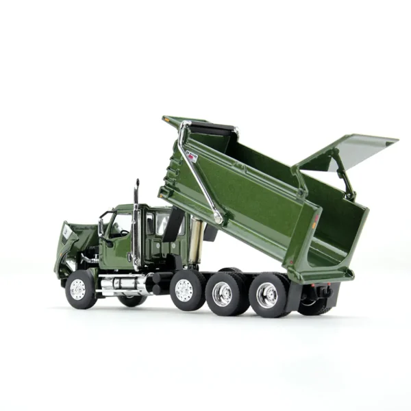 Manufacturer_DCP by First Gear Dump Trucks | Lowboys & Flatbeds<1/64 Metallic Green Western Star 49X with Ox Bodies Dump & Beaver Tail Trailer, DCP by First Gear