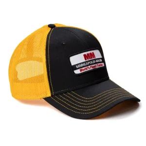 Outback Toys Agco, Allis, Massey & More<Minneapolis-Moline World's Finest Tractors Logo Black Hat with Gold Mesh Back