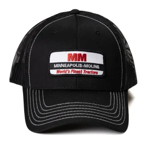 Outback Toys Agco, Allis, Massey & More<Minneapolis-Moline World's Finest Tractors Logo Hat, Black with White Stitching