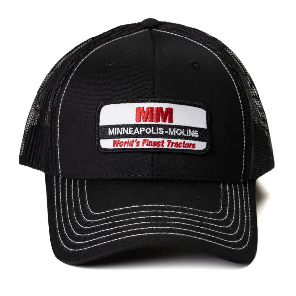 Outback Toys Agco, Allis, Massey & More<Minneapolis-Moline World's Finest Tractors Logo Hat, Black with White Stitching