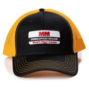 Outback Toys Agco, Allis, Massey & More<Minneapolis-Moline World's Finest Tractors Logo Black Hat with Gold Mesh Back