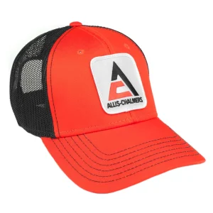 Outback Toys Agco, Allis, Massey & More<Modern Allis Chalmers Logo Black & Orange Mesh Back Hat