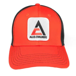 Outback Toys Agco, Allis, Massey & More<Modern Allis Chalmers Logo Black & Orange Mesh Back Hat