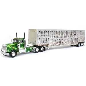 Manufacturer_DCP by First Gear Agricultural Trucks<1/64 Neon & Dark Green Kenworth W900A Day Cab w/ Wilson Silver Star Livestock Trailer, DCP by First Gear