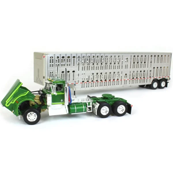 Manufacturer_DCP by First Gear Agricultural Trucks<1/64 Neon & Dark Green Kenworth W900A Day Cab w/ Wilson Silver Star Livestock Trailer, DCP by First Gear