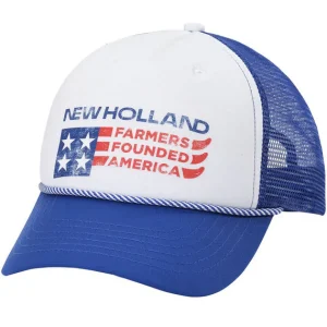 Outback Toys New Holland & Ford<New Holland Braided Cord Farmers Founded America White & Blue Cap