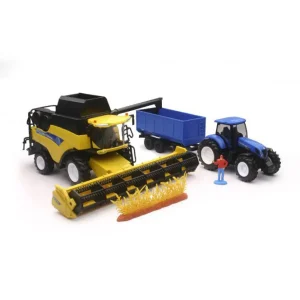 Manufacturer_New Ray Toys Inc. Combines & Harvesters<1/32 New Holland Combine, Tractor & Grain Cart by New Ray