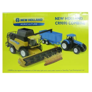 Manufacturer_New Ray Toys Inc. Combines & Harvesters<1/32 New Holland Combine, Tractor & Grain Cart by New Ray