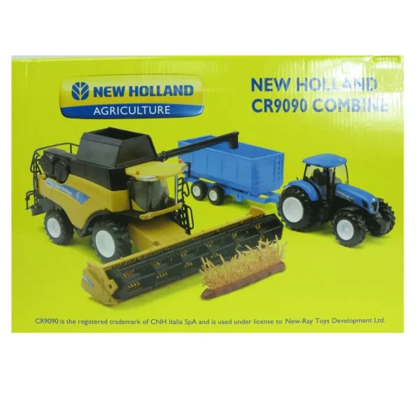 Manufacturer_New Ray Toys Inc. Combines & Harvesters<1/32 New Holland Combine, Tractor & Grain Cart by New Ray