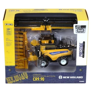 Manufacturer_ERTL Combines & Harvesters<1/64 New Holland CR9.90 Combine w/ Folding Corn Head & Draper Head, 45th Anniv, ERTL Prestige Collection