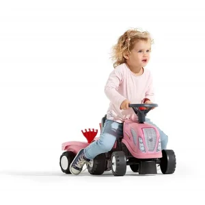 Manufacturer_Falk New Holland & Caterpillar<New Holland Girl's Pink Ride-on Tractor with Trailer and Tools