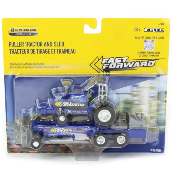 Manufacturer_ERTL Pulling Tractors<1/64 New Holland "Fast Forward" Pulling Tractor with Sled