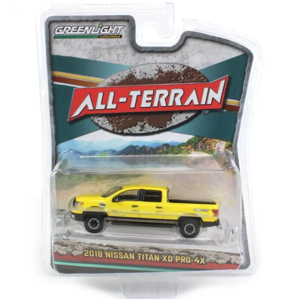 Manufacturer_Greenlight Collectibles Pickup Trucks<1/64 2018 Nissan Titan XD Pro-4X, Solar Flare Yellow, All-Terrain Series 14