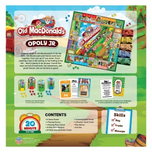Outback Toys Games & Puzzles<Old MacDonald's Opoly Junior Board Game