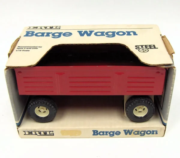 Manufacturer_ERTL Implements<1/16 Old Style Red Steel Barge Wagon