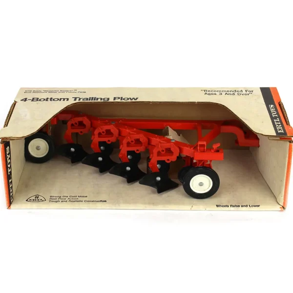 Manufacturer_ERTL Implements<1/16 Orange 4 Bottom Trailing Plow by ERTL, Made in the USA