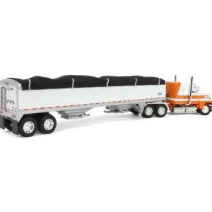 Manufacturer_DCP by First Gear Agricultural Trucks<1/64 Orange & White Ford LTL 9000 60in Flattop with Wilson Pacesetter Grain Trailer, DCP by First Gear