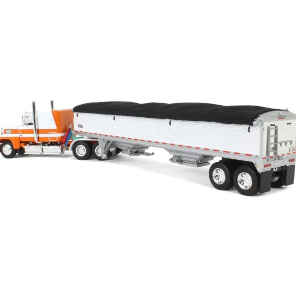 Manufacturer_DCP by First Gear Agricultural Trucks<1/64 Orange & White Ford LTL 9000 60in Flattop with Wilson Pacesetter Grain Trailer, DCP by First Gear