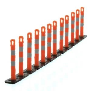 Outback Toys 3D Print & Small Accessories<1/50 Orange Lane Delineation Markers with Black Bases, 18 Pack, 3D Printed