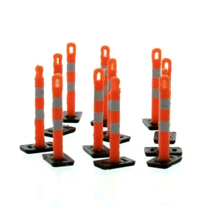 Outback Toys 3D Print & Small Accessories<1/50 Orange Lane Delineation Markers with Black Bases, 18 Pack, 3D Printed