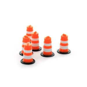 Outback Toys 3D Print & Small Accessories<1/50 Orange Traffic Barrels, 6 Pack, 3D printed