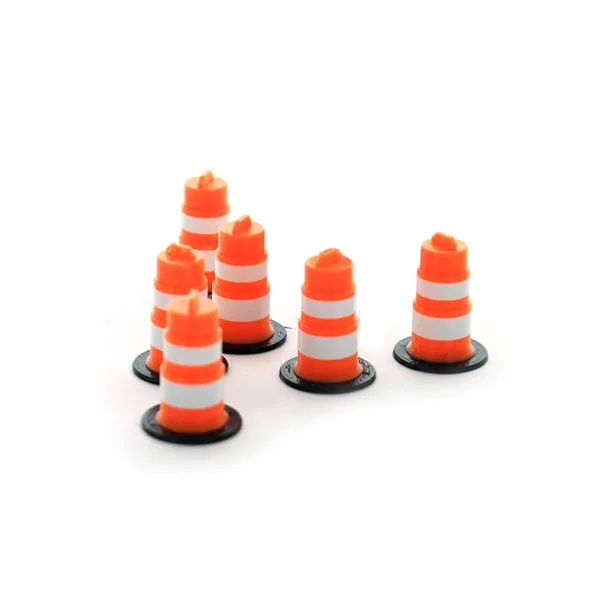 Outback Toys 3D Print & Small Accessories<1/50 Orange Traffic Barrels, 6 Pack, 3D printed