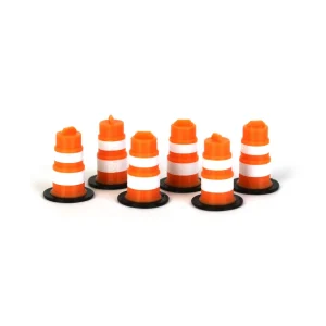 Outback Toys Vehicle Accessories<1/64 Orange Traffic Barrels, 6 Pack, 3D printed