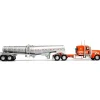 Manufacturer_DCP by First Gear Tanker Trucks<1/64 Orange/Cream Peterbilt 389 with Polished Polar Deep Drop Tanker, DCP by First Gear