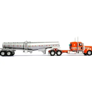 Manufacturer_DCP by First Gear Tanker Trucks<1/64 Orange/Cream Peterbilt 389 with Polished Polar Deep Drop Tanker, DCP by First Gear