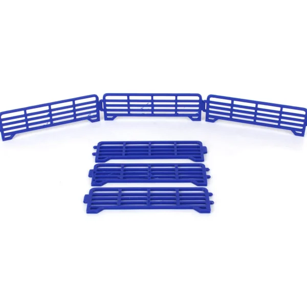 Outback Toys 3D Print & Small Accessories<1/64 Pack of 6 Blue Long Fence Links, 3D Printed