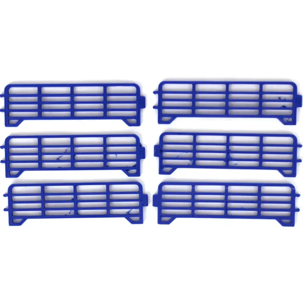 Outback Toys 3D Print & Small Accessories<1/64 Pack of 6 Blue Long Fence Links, 3D Printed