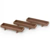 Outback Toys 3D Print & Small Accessories<1/64 Pack of 3 Dark Wood Feed Bunks, 3D Printed