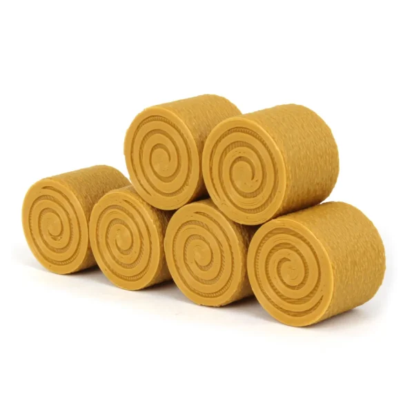 Outback Toys 3D Print & Small Accessories<1/64 Pack of 6 Round Straw Bales, 3D Printed