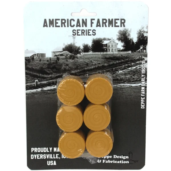 Outback Toys 3D Print & Small Accessories<1/64 Pack of 6 Round Straw Bales, 3D Printed